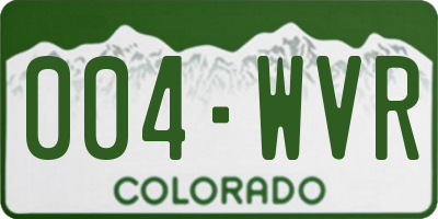 CO license plate 004WVR
