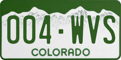 CO license plate 004WVS
