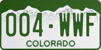 CO license plate 004WWF