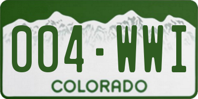 CO license plate 004WWI