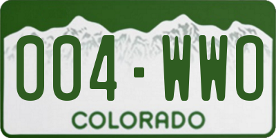 CO license plate 004WWO