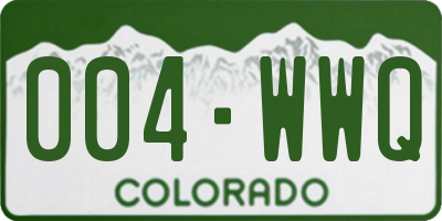 CO license plate 004WWQ