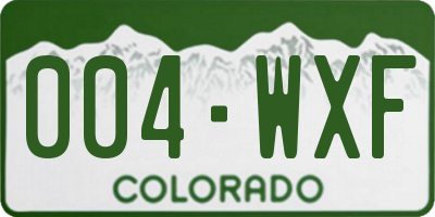 CO license plate 004WXF