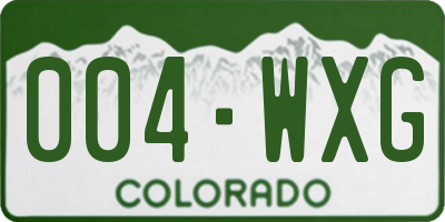 CO license plate 004WXG