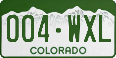 CO license plate 004WXL