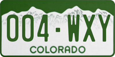 CO license plate 004WXY