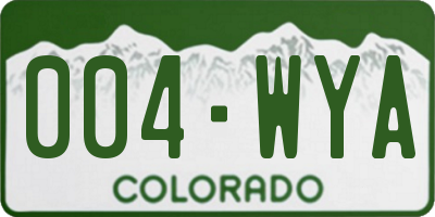 CO license plate 004WYA