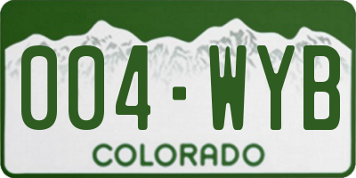 CO license plate 004WYB