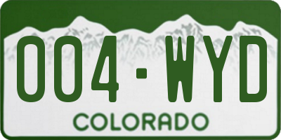 CO license plate 004WYD