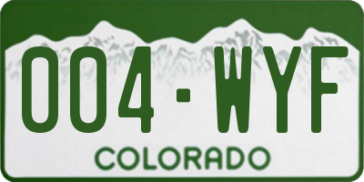 CO license plate 004WYF
