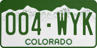 CO license plate 004WYK