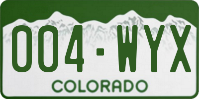 CO license plate 004WYX