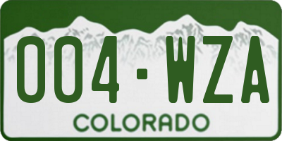 CO license plate 004WZA