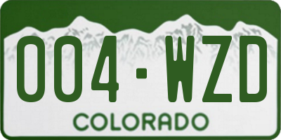 CO license plate 004WZD