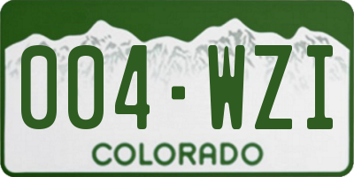 CO license plate 004WZI