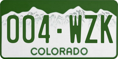 CO license plate 004WZK