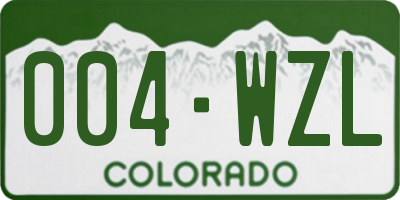 CO license plate 004WZL