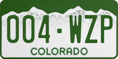 CO license plate 004WZP