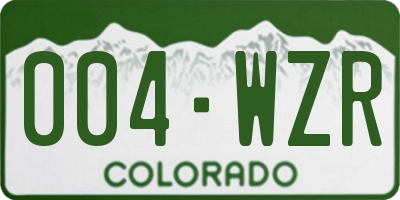 CO license plate 004WZR