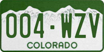 CO license plate 004WZV