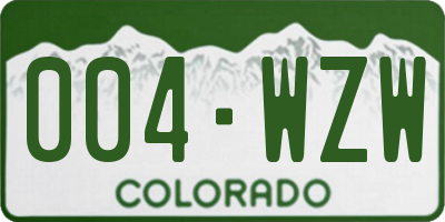 CO license plate 004WZW
