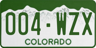 CO license plate 004WZX