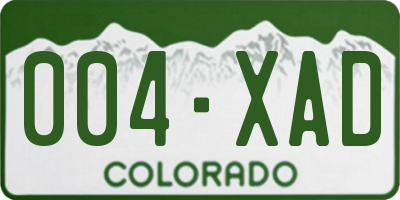 CO license plate 004XAD