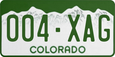 CO license plate 004XAG