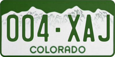 CO license plate 004XAJ