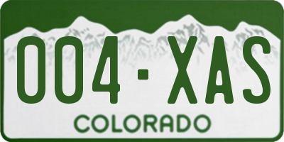 CO license plate 004XAS