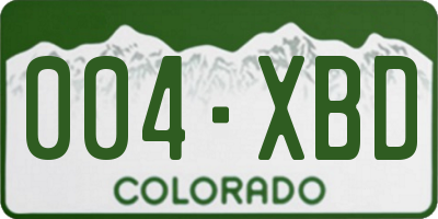 CO license plate 004XBD
