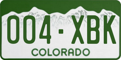 CO license plate 004XBK