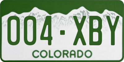 CO license plate 004XBY