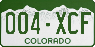 CO license plate 004XCF