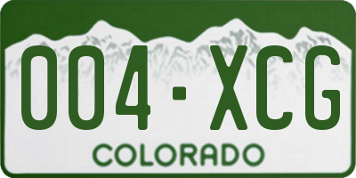 CO license plate 004XCG