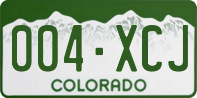 CO license plate 004XCJ