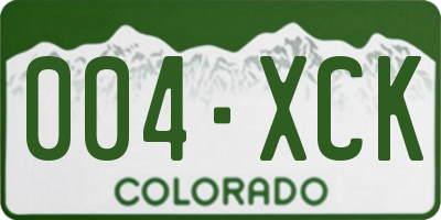 CO license plate 004XCK
