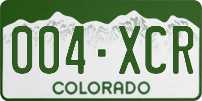 CO license plate 004XCR