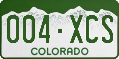 CO license plate 004XCS