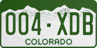 CO license plate 004XDB