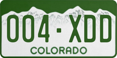 CO license plate 004XDD