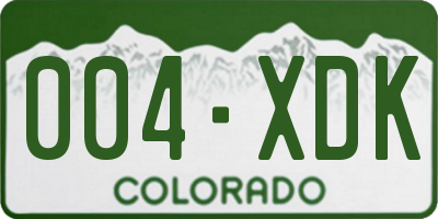 CO license plate 004XDK