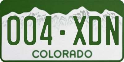 CO license plate 004XDN