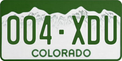 CO license plate 004XDU