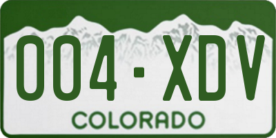 CO license plate 004XDV