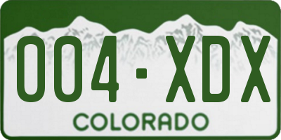 CO license plate 004XDX