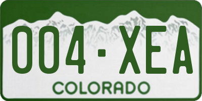 CO license plate 004XEA