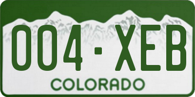 CO license plate 004XEB