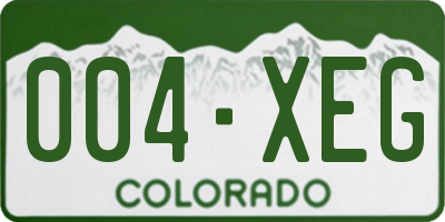 CO license plate 004XEG