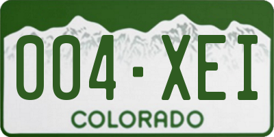 CO license plate 004XEI